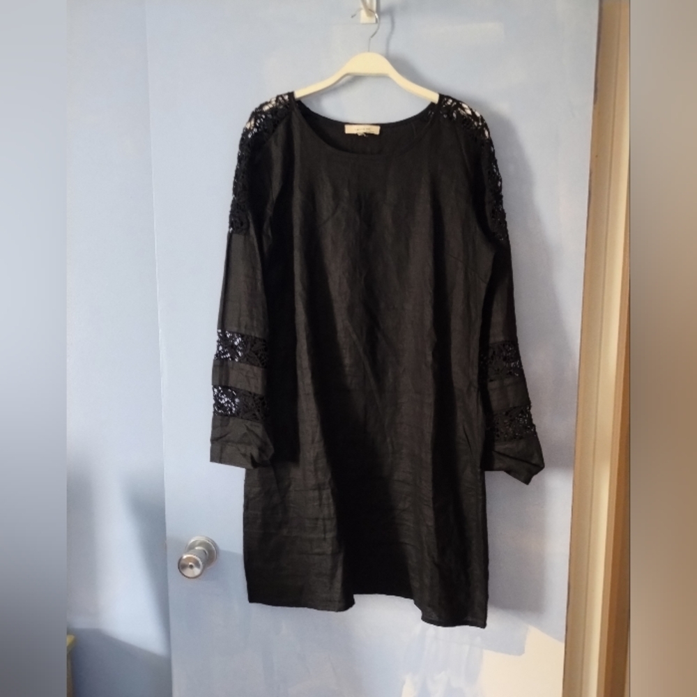 L'Affaire Black Linen And Lace Dress M